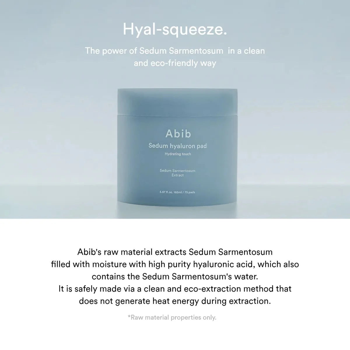ABIB Sedum Hyaluron Facial Pads 75pcs - 165ml