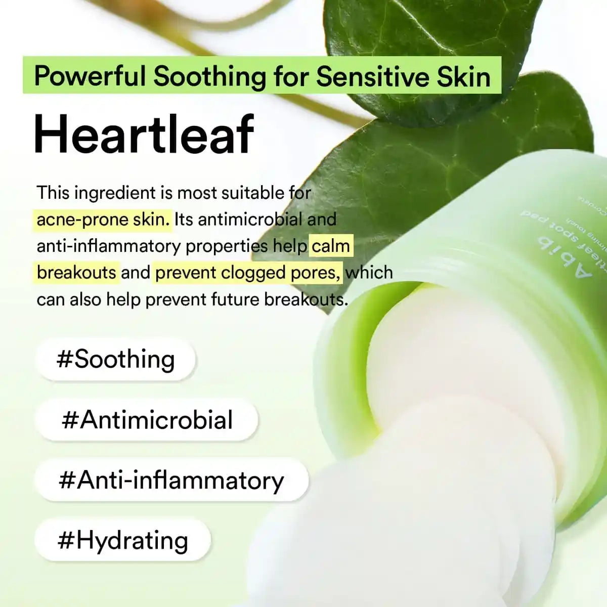 Επιθέματα προσώπου ABIB Heartleaf Spot Calming Touch 80 τεμάχια - 150ml