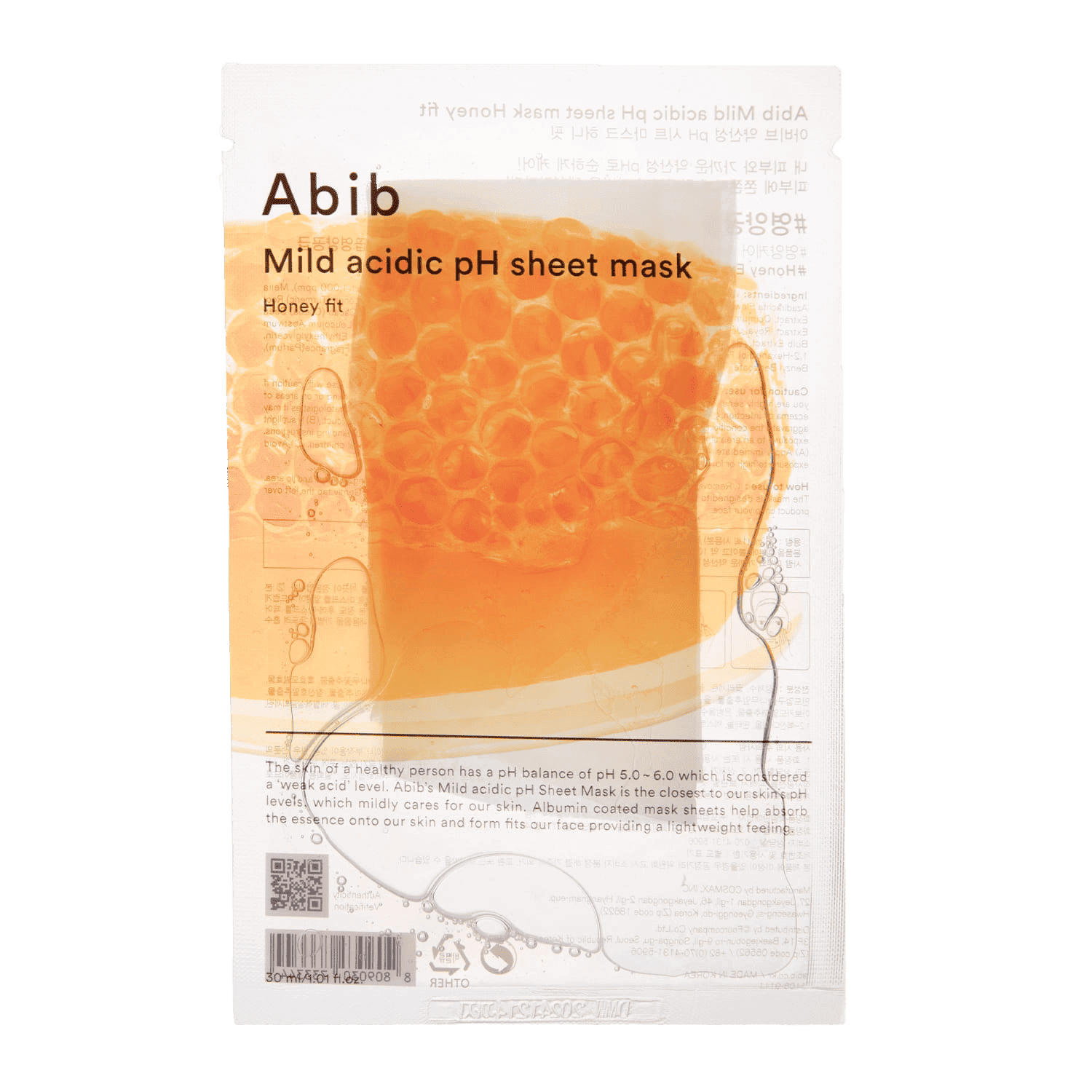 ABIB Mild Acidic pH Sheet Mask Honey Fit 30ml