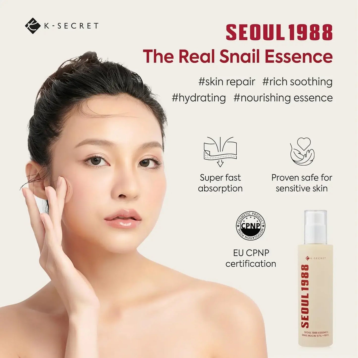 K-SECRET SEOUL 1988 Εκχύλισμα: Βλεννίνη σαλιγκαριού 97% + Ρύζι 100ml