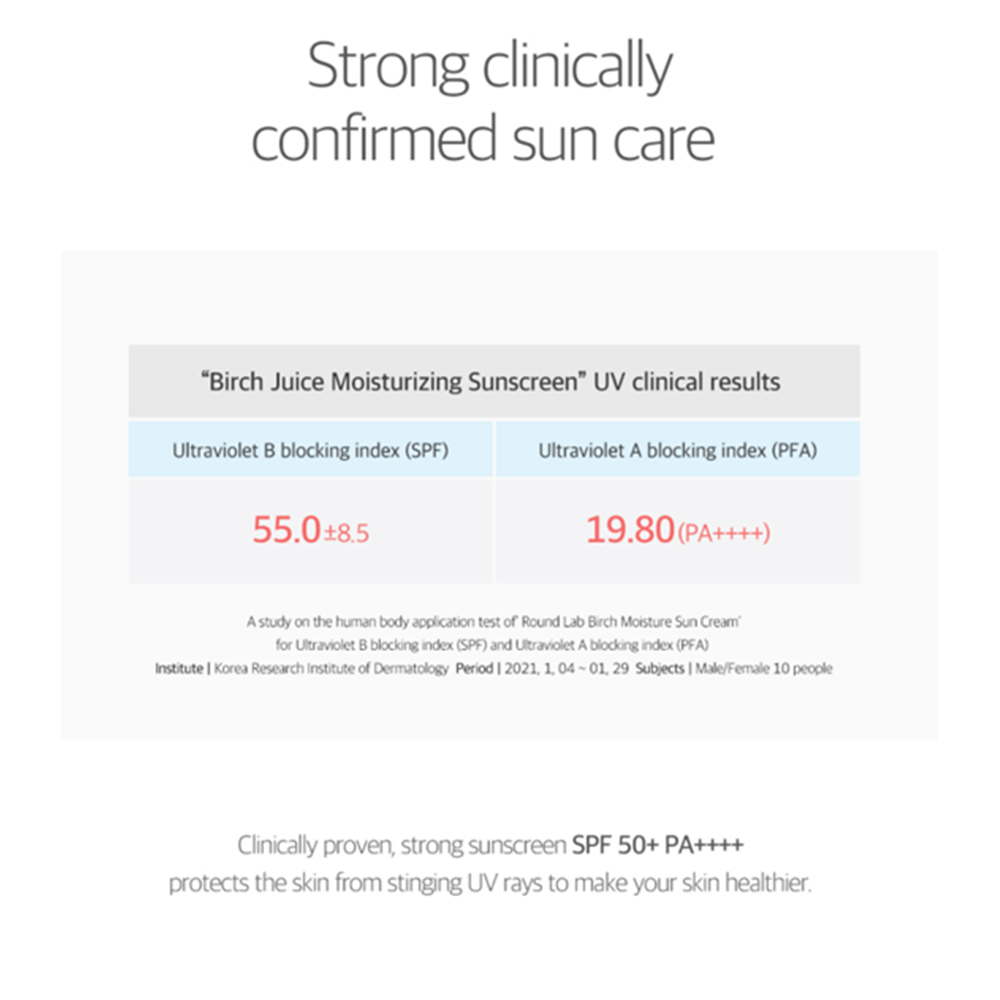 ROUND LAB Birch Moisturizing Sunscreen SPF 50+ PA++++ 50ml-SKEEN