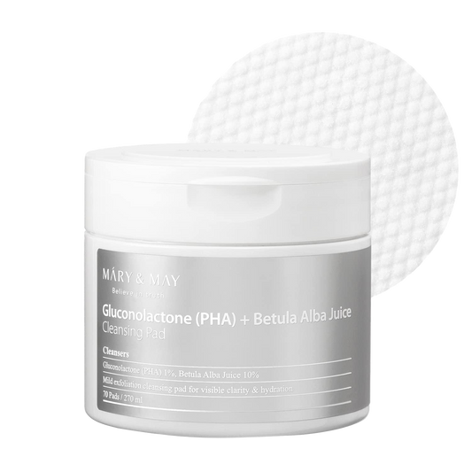Mary&amp;May Gluconolactone (PHA)+Betula Alba Juice Cleansing Pad 70τμχ
