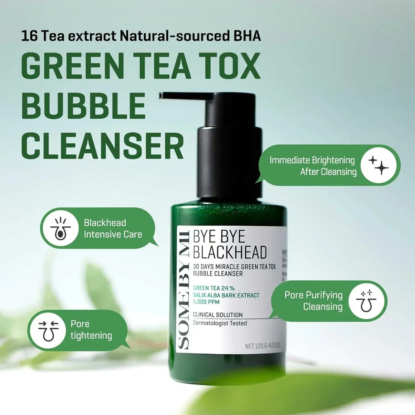SOMEBYMI Bye Bye Blackhead Miracle Green Tea Tox Bubble Cleanser 120ml