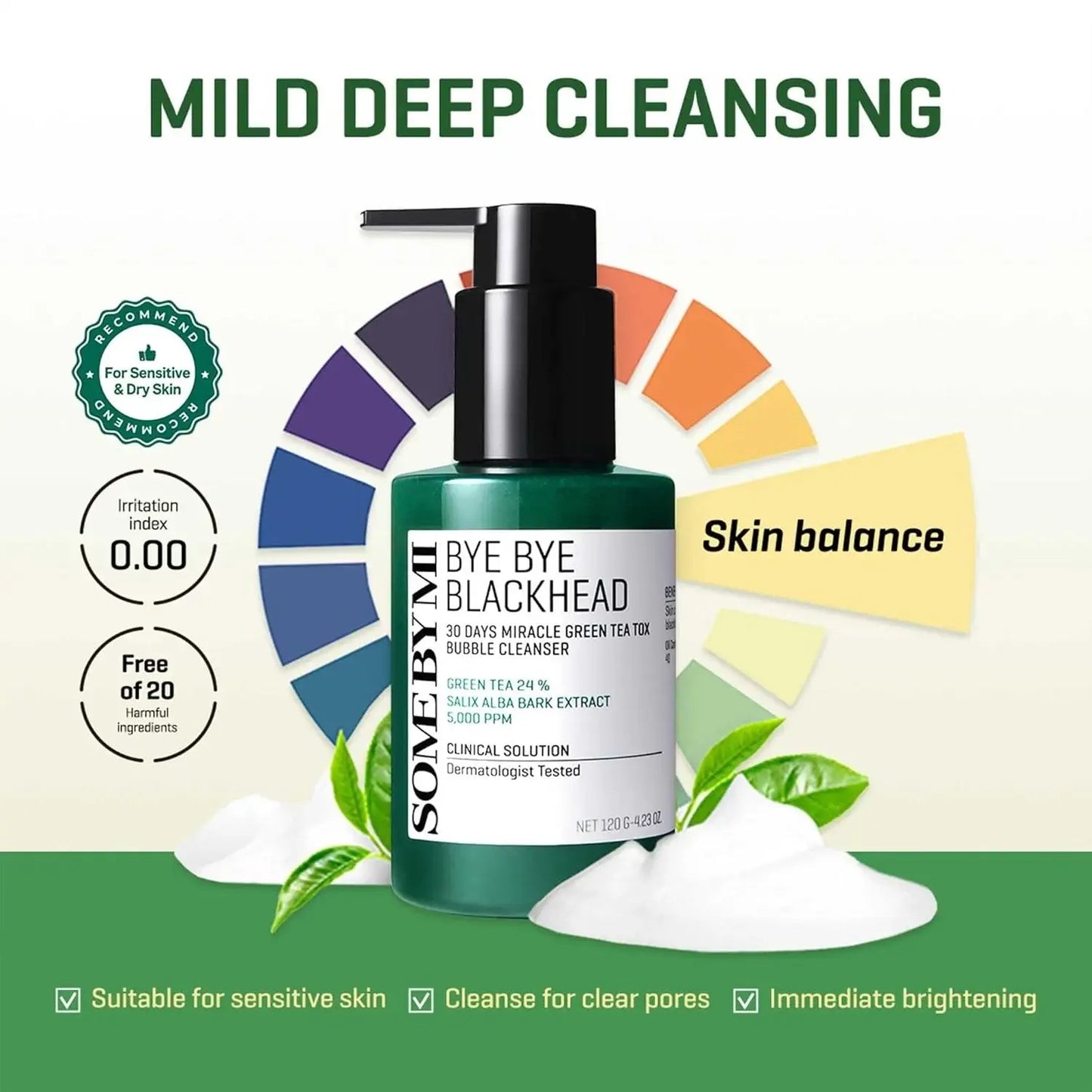 SOMEBYMI Bye Bye Blackhead Miracle Green Tea Tox Bubble Cleanser 120ml