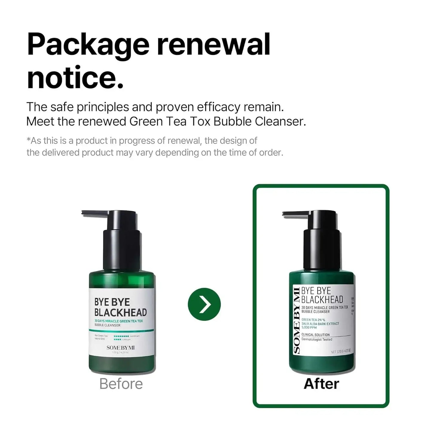 SOMEBYMI Bye Bye Blackhead Miracle Green Tea Tox Bubble Cleanser 120ml