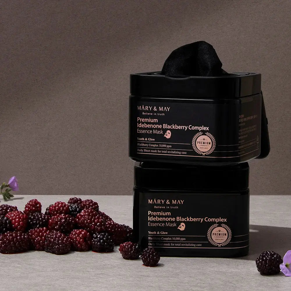 Mary &amp; May Premium Idebenon Blackberry Complex Essence Mask 20τμχ