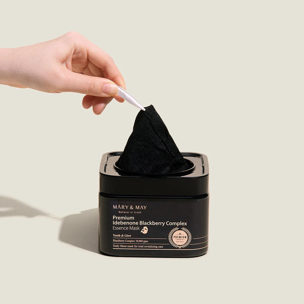 Mary &amp; May Premium Idebenon Blackberry Complex Essence Mask 20τμχ