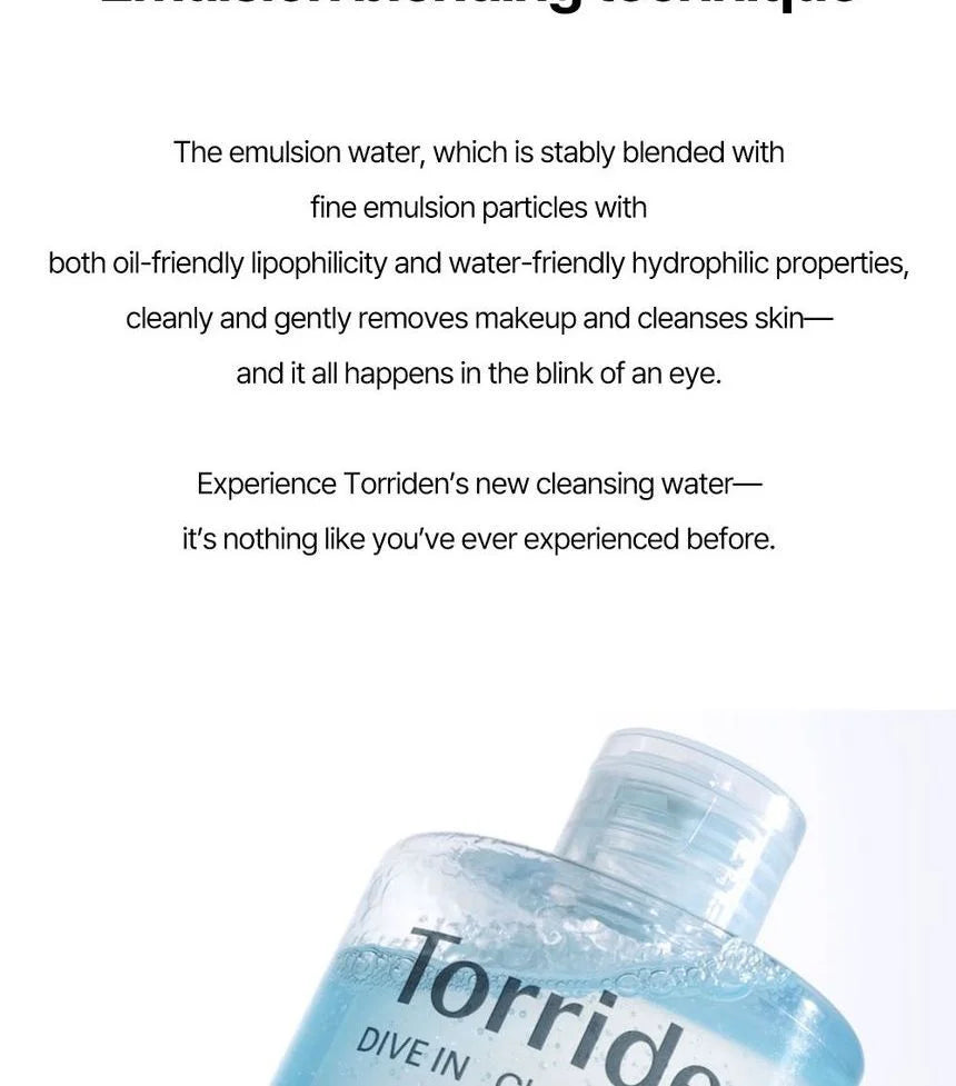Torriden DIVE-IN Low Molecular Hyaluronic Acid Cleansing Water 400ml