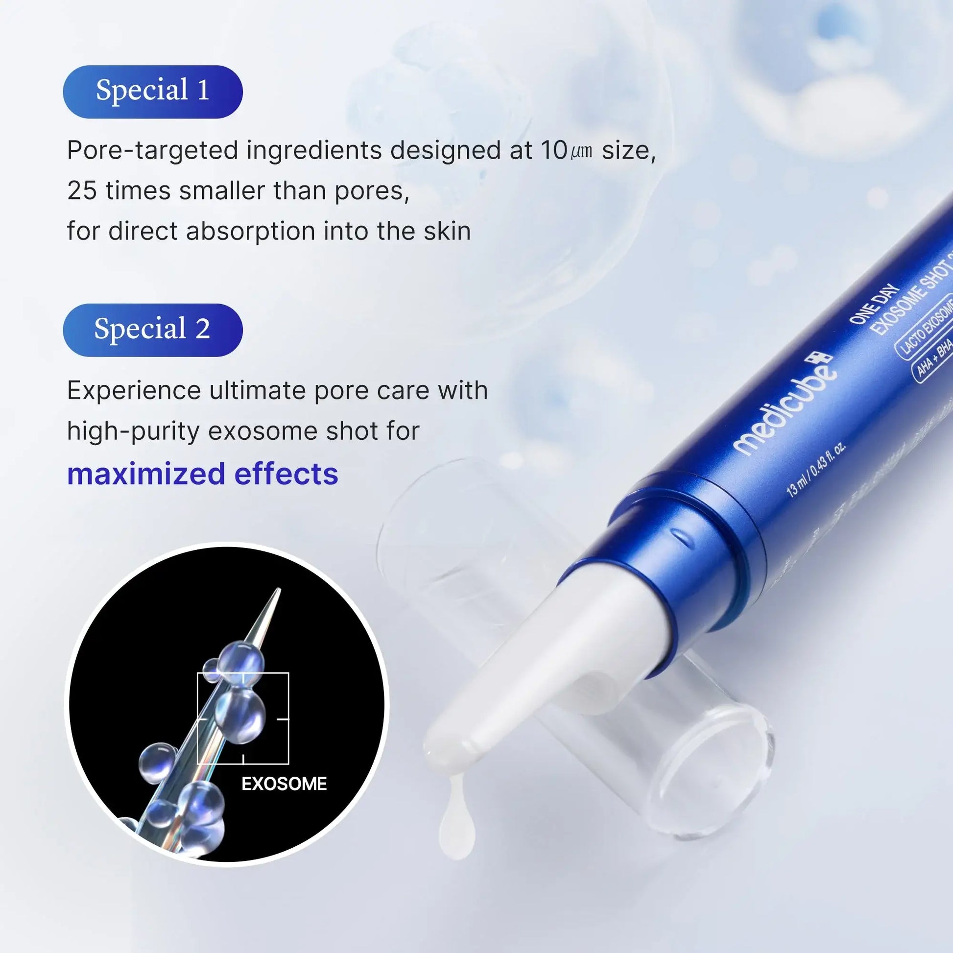 Medicube One Day Exosome Shot Pore Ampoule 7500 - Microneedle 30ml-SKEEN