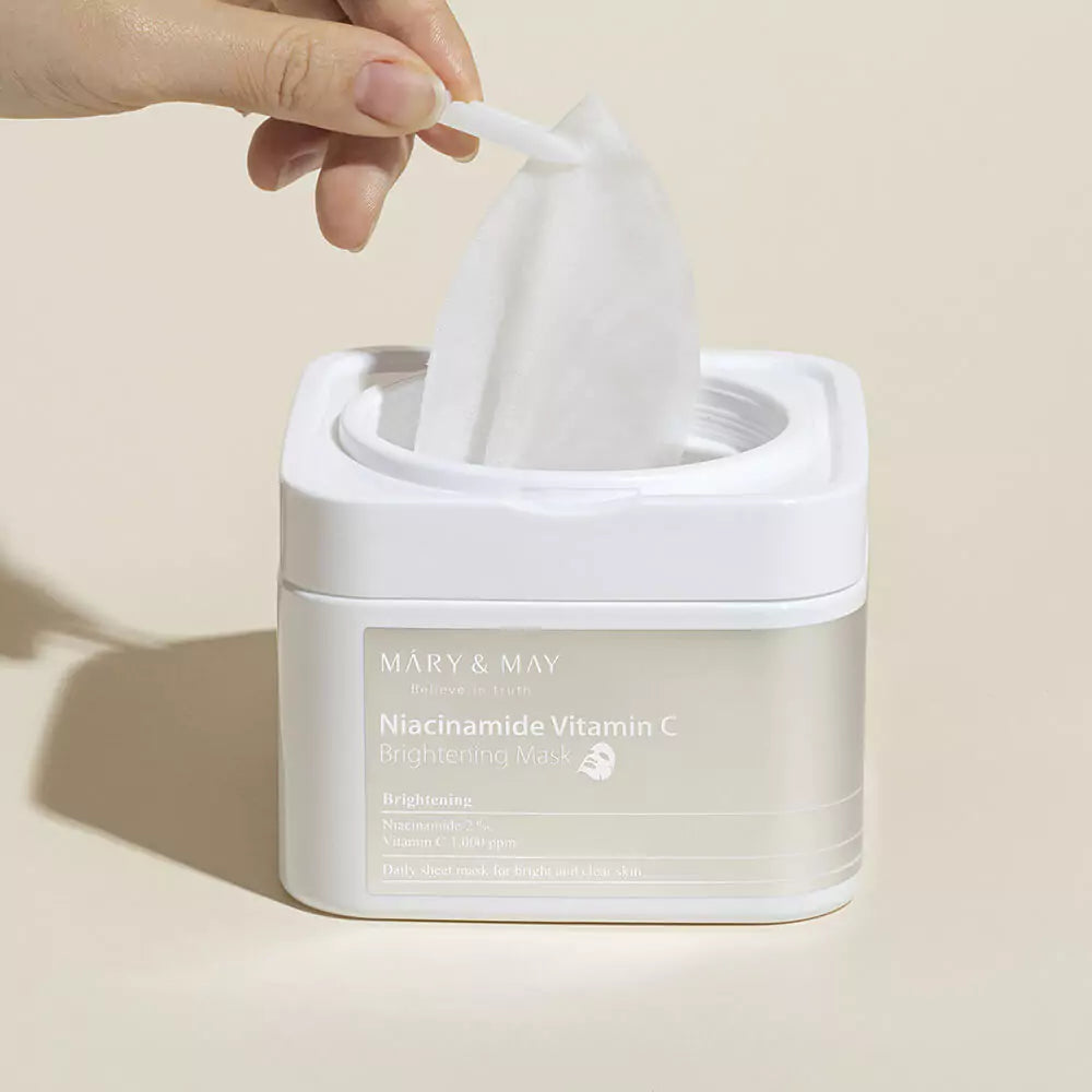 Mary&amp;may Niacinamide Vitamin C Brightening Μάσκα Προσώπου 30τμχ