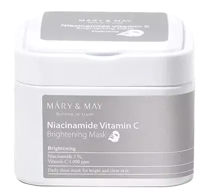 Mary&amp;may Niacinamide Vitamin C Brightening Μάσκα Προσώπου 30τμχ