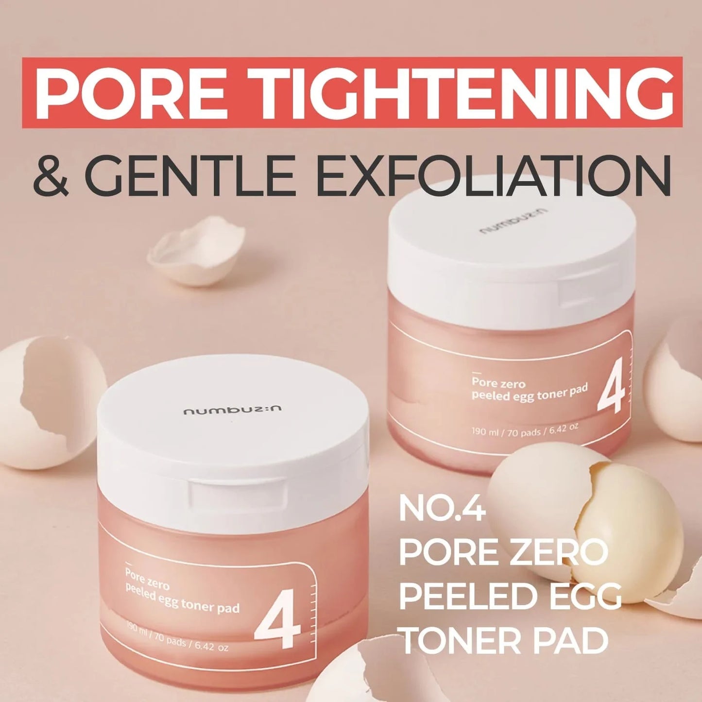 NUMBUZIN No.4 Pore Zero Peeled Egg Toner Pads 70pcs  190ml