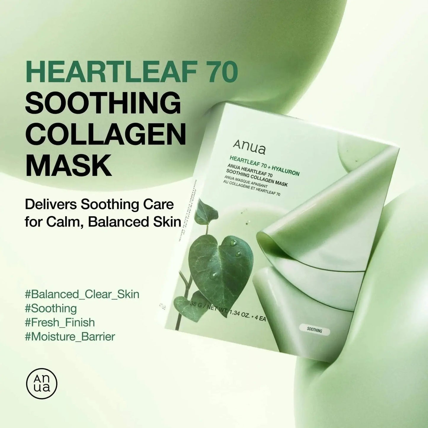 ANUA Heartleaf 70 Soothing Collagen Mask 38g