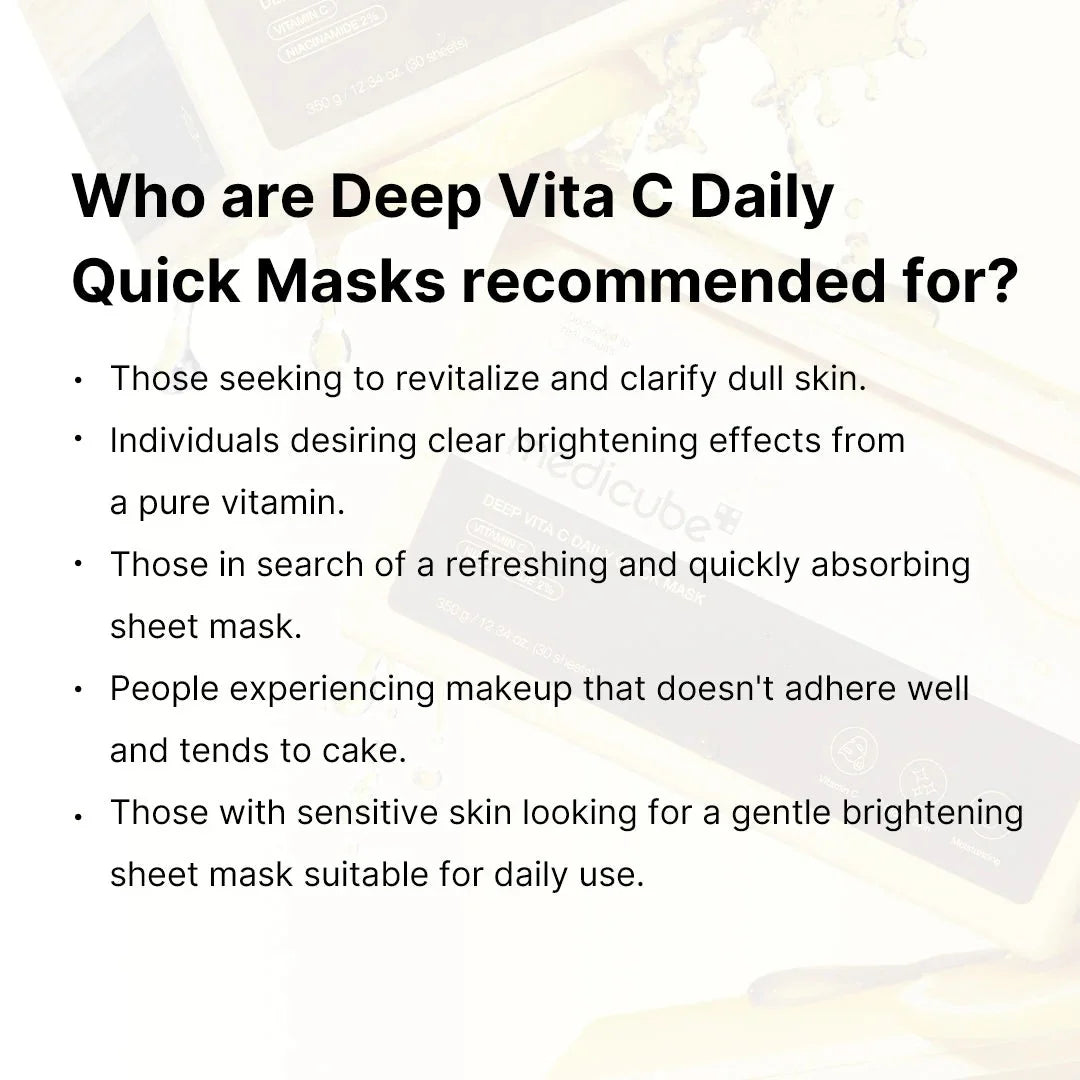 MEDICUBE Deep Vita C Daily Quick Mask 350g - 30pcs