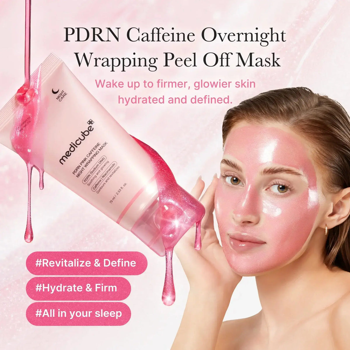 MEDICUBE PDRN Pink Caffeine Overnight Wrapping Mask 75ml